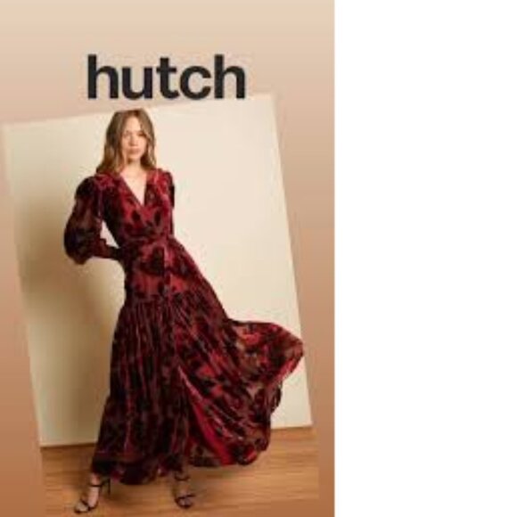 new anthropologie hutch floral burnout maxi dress in floral velvet s small - Picture 1 of 3